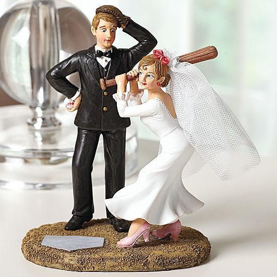 Funny Baseball Wedding Cake Topper