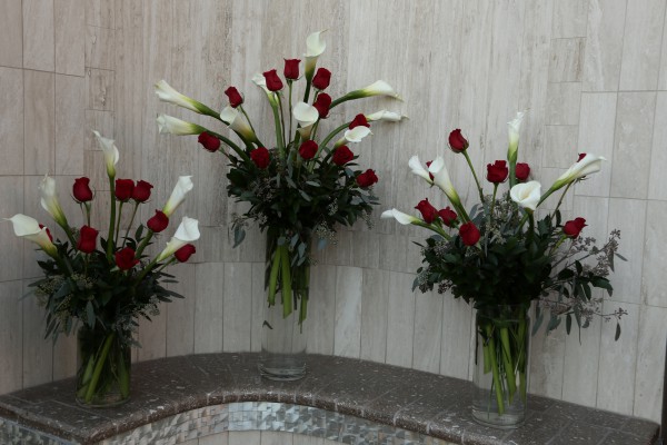 Rose Calla Altar Sprays at Chapel of the Flowers