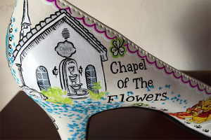 Chapel of the Flowers Art on Custom Electric Heels