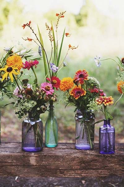 Wildflower Reception Decor for Bohemian Weddings