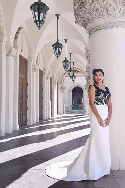 Black and White Wedding Dress