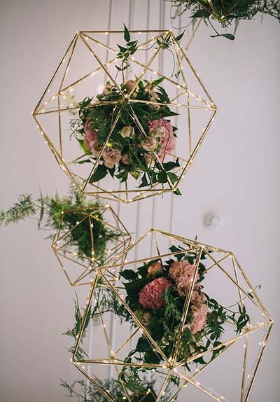 Geometric Gold Wedding Decor :: 2017 Wedding Trends