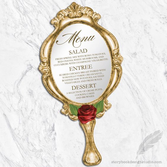 Beauty and the Beast Menus | Fairytale Wedding I Beauty and the Beast Wedding Ideas