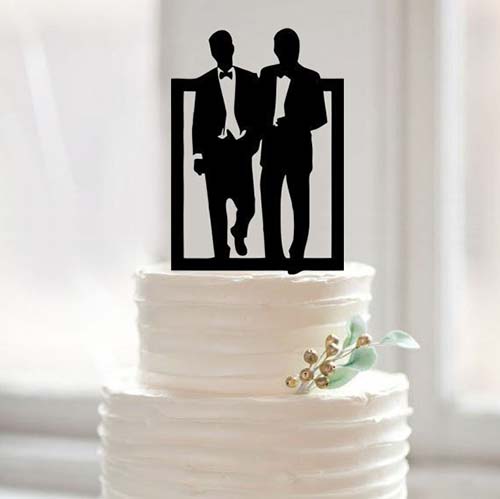 His and His Groom Cake Topper | Same-Sex Wedding in Las Vegas | LGBTQ Wedding Ideas