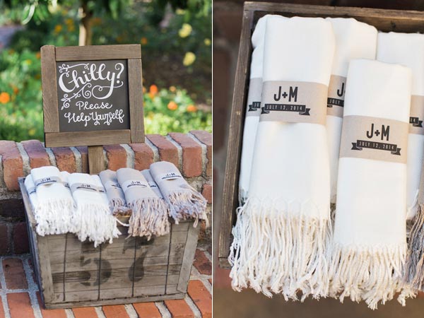 Fall Blanket Wedding Favors