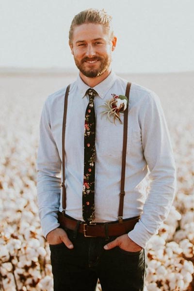 Groom with Suspenders